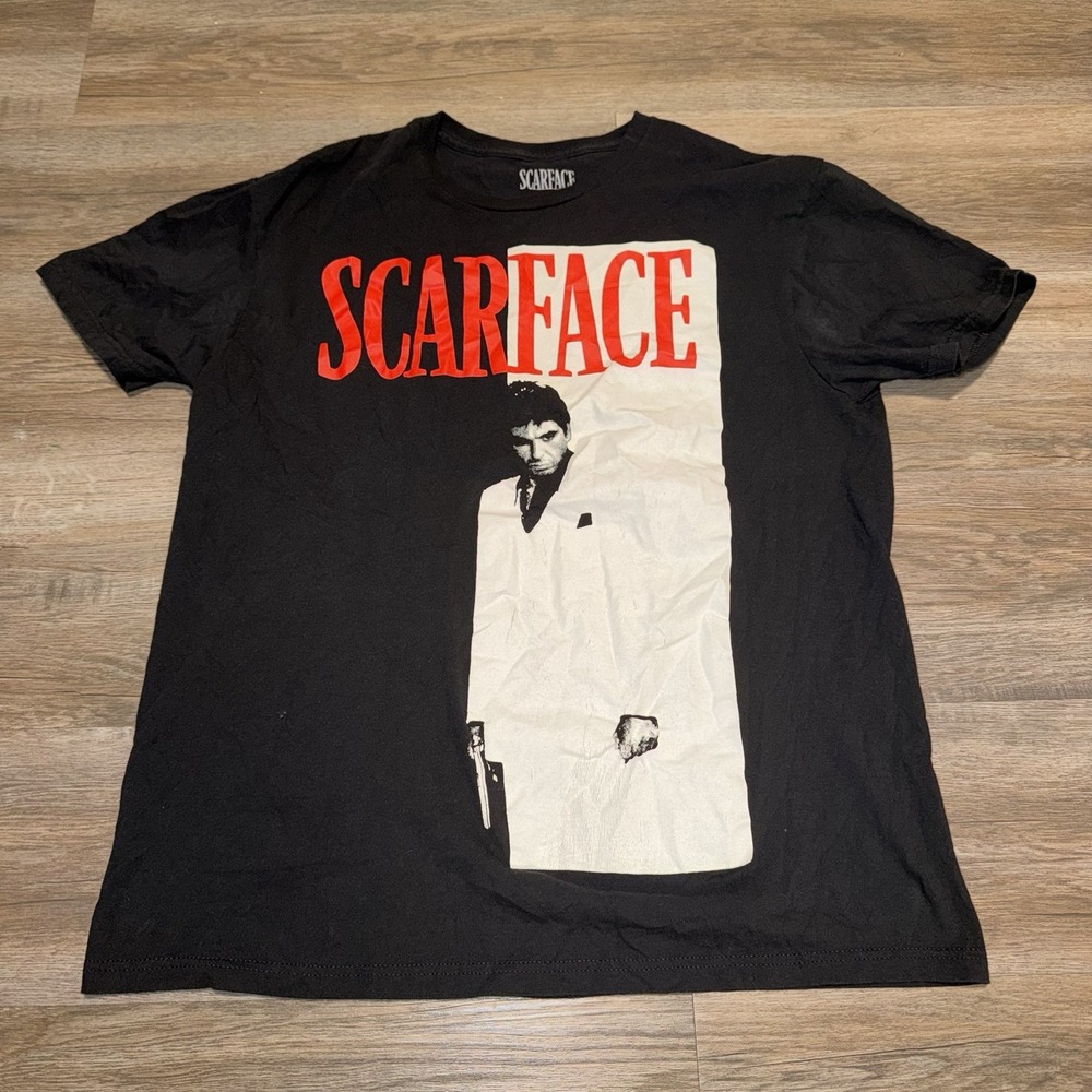 Scarface Black Movie Al Pacino Shirt Mens Large Graphic Short Sleeve